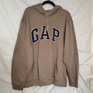 Gap Logo Hoodie XXL Brown Fleece Pullover Sweatshirt Unisex Boys Girls Plus